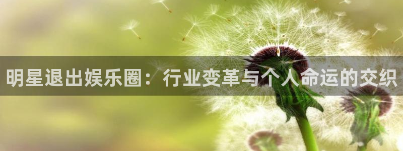 美狮贵宾会官网登录：明星退出娱乐圈：行业变革与个人命运的交织